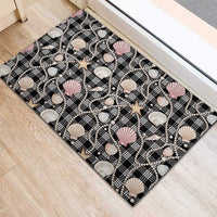 Hawaiian Ocean Seashells Rubber Doormat Black Palaka Pattern LT01 - Polynesian Pride