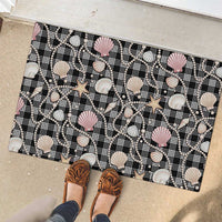 Hawaiian Ocean Seashells Rubber Doormat Black Palaka Pattern LT01 - Polynesian Pride