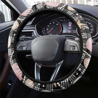 Hawaiian Ocean Seashells Steering Wheel Cover Black Palaka Pattern LT01 - Polynesian Pride
