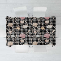 Hawaiian Ocean Seashells Tablecloth Black Palaka Pattern LT01 Black - Polynesian Pride