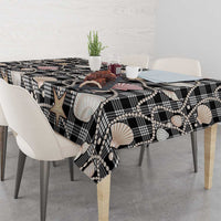 Hawaiian Ocean Seashells Tablecloth Black Palaka Pattern LT01 - Polynesian Pride
