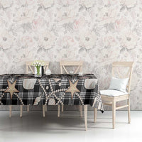 Hawaiian Ocean Seashells Tablecloth Black Palaka Pattern LT01 - Polynesian Pride