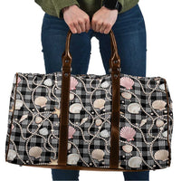 Hawaiian Ocean Seashells Travel Bag Black Palaka Pattern LT01 Black - Polynesian Pride