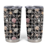 Hawaiian Ocean Seashells Tumbler Cup Black Palaka Pattern LT01 Black - Polynesian Pride