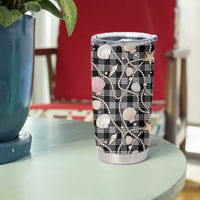 Hawaiian Ocean Seashells Tumbler Cup Black Palaka Pattern LT01 - Polynesian Pride