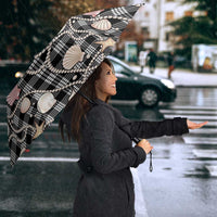 Hawaiian Ocean Seashells Umbrella Black Palaka Pattern LT01 - Polynesian Pride