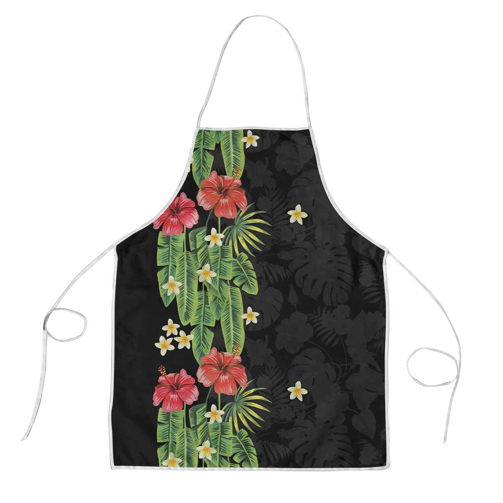Hawaiian Hibiscus Plumeria Apron Tropical Leaves
