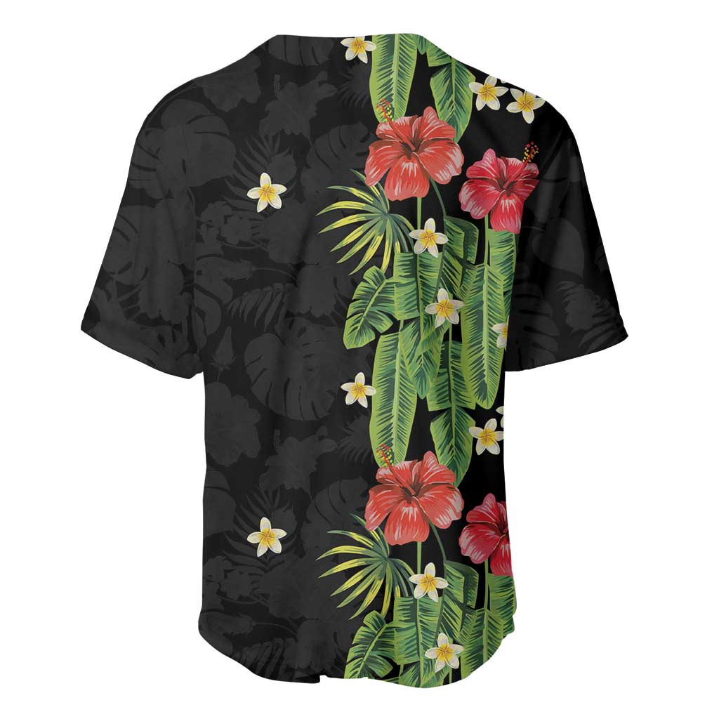 Hawaiian Hibiscus Plumeria Baseball Jersey Tropical Leaves LT01 - Polynesian Pride