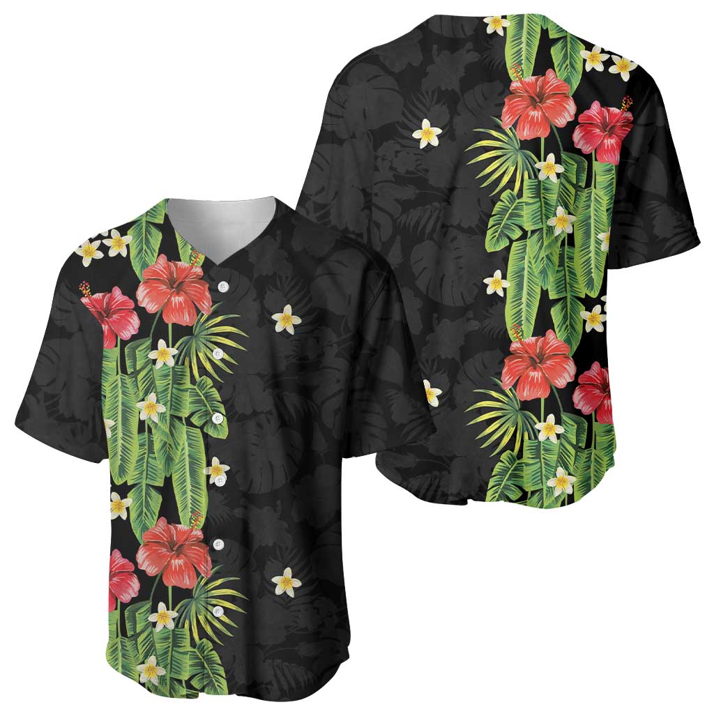 Hawaiian Hibiscus Plumeria Baseball Jersey Tropical Leaves LT01 - Polynesian Pride
