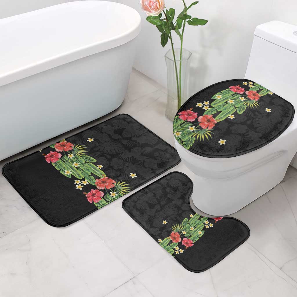 Hawaiian Hibiscus Plumeria Bathroom Set Tropical Leaves LT01 - Polynesian Pride