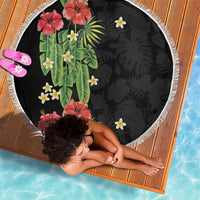 Hawaiian Hibiscus Plumeria Beach Blanket Tropical Leaves