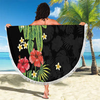 Hawaiian Hibiscus Plumeria Beach Blanket Tropical Leaves