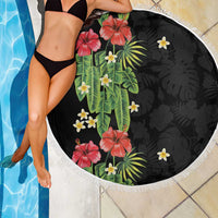 Hawaiian Hibiscus Plumeria Beach Blanket Tropical Leaves