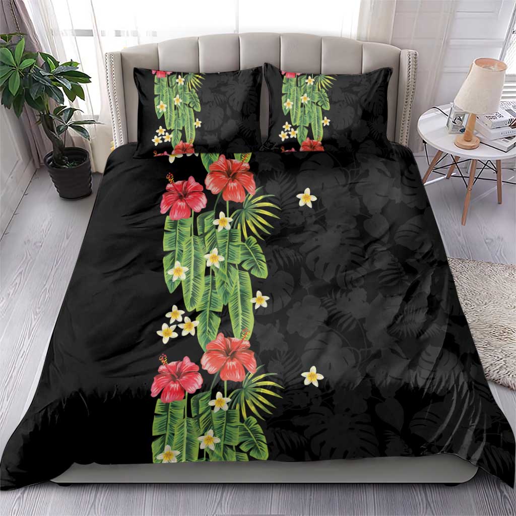 Hawaiian Hibiscus Plumeria Bedding Set Tropical Leaves LT01 - Polynesian Pride