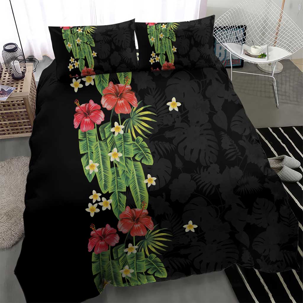 Hawaiian Hibiscus Plumeria Bedding Set Tropical Leaves LT01 - Polynesian Pride