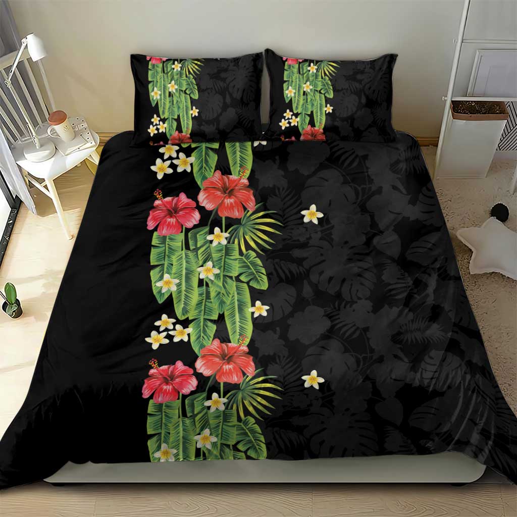 Hawaiian Hibiscus Plumeria Bedding Set Tropical Leaves LT01 - Polynesian Pride