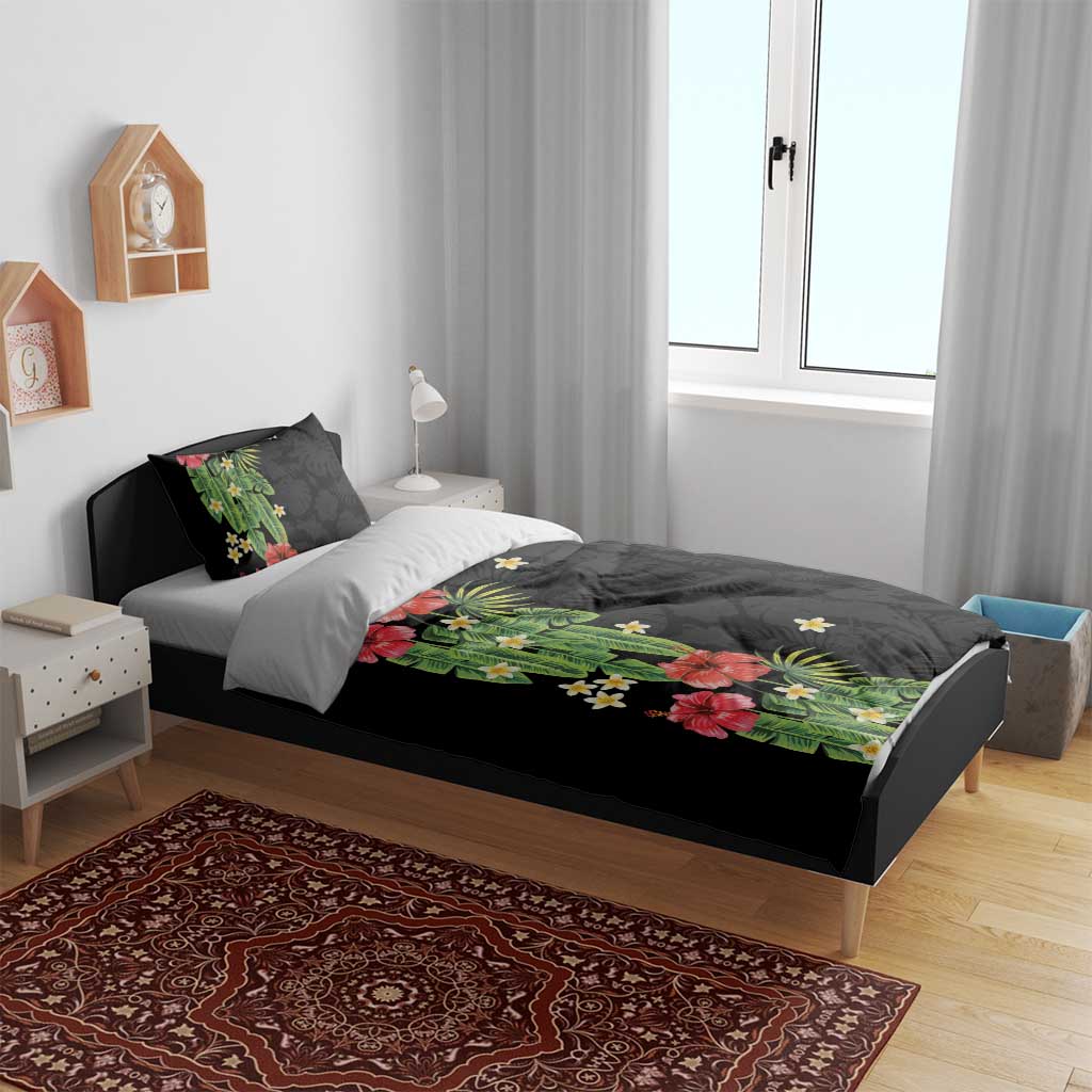 Hawaiian Hibiscus Plumeria Bedding Set Tropical Leaves LT01 - Polynesian Pride