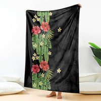Hawaiian Hibiscus Plumeria Blanket Tropical Leaves LT01 - Polynesian Pride
