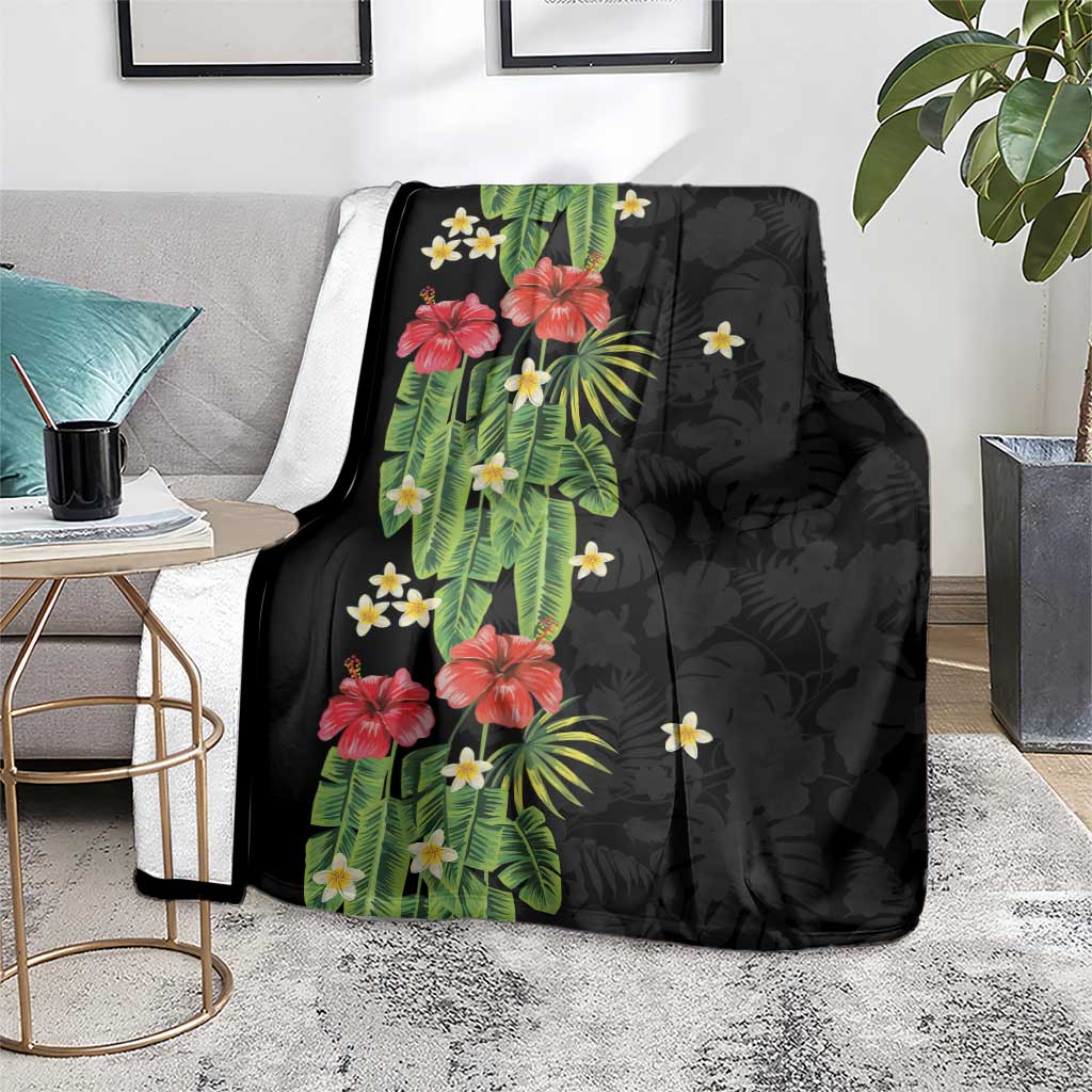 Hawaiian Hibiscus Plumeria Blanket Tropical Leaves LT01 - Polynesian Pride