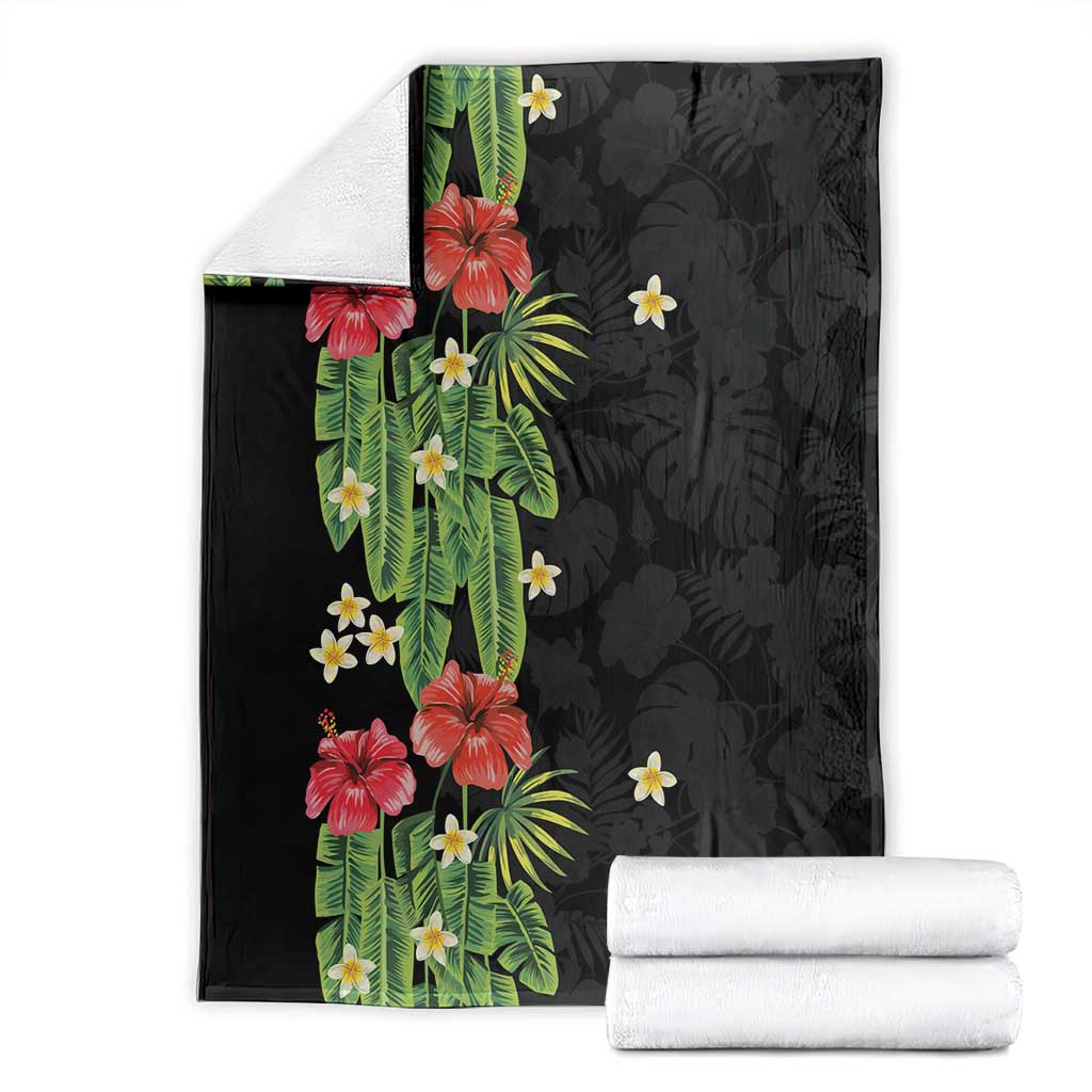 Hawaiian Hibiscus Plumeria Blanket Tropical Leaves LT01 - Polynesian Pride