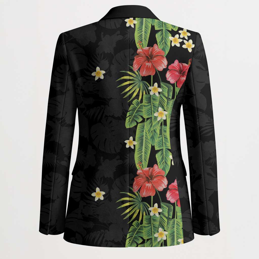 Hawaiian Hibiscus Plumeria Blazer Tropical Leaves LT01 - Polynesian Pride