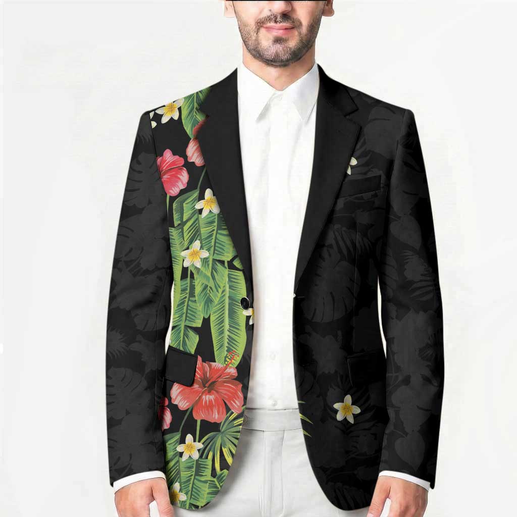 Hawaiian Hibiscus Plumeria Blazer Tropical Leaves LT01 - Polynesian Pride