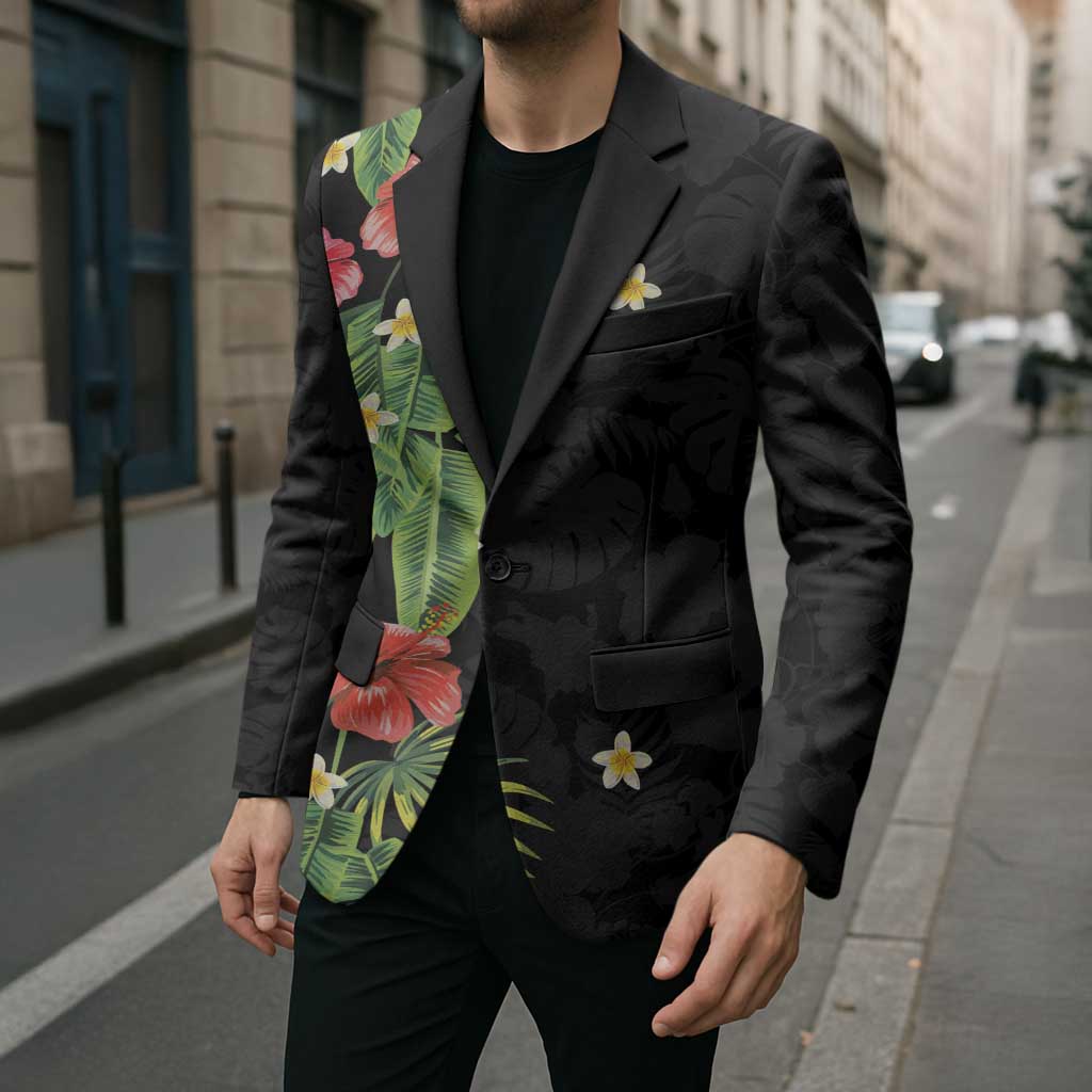 Hawaiian Hibiscus Plumeria Blazer Tropical Leaves LT01 - Polynesian Pride