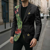 Hawaiian Hibiscus Plumeria Blazer Tropical Leaves LT01 - Polynesian Pride