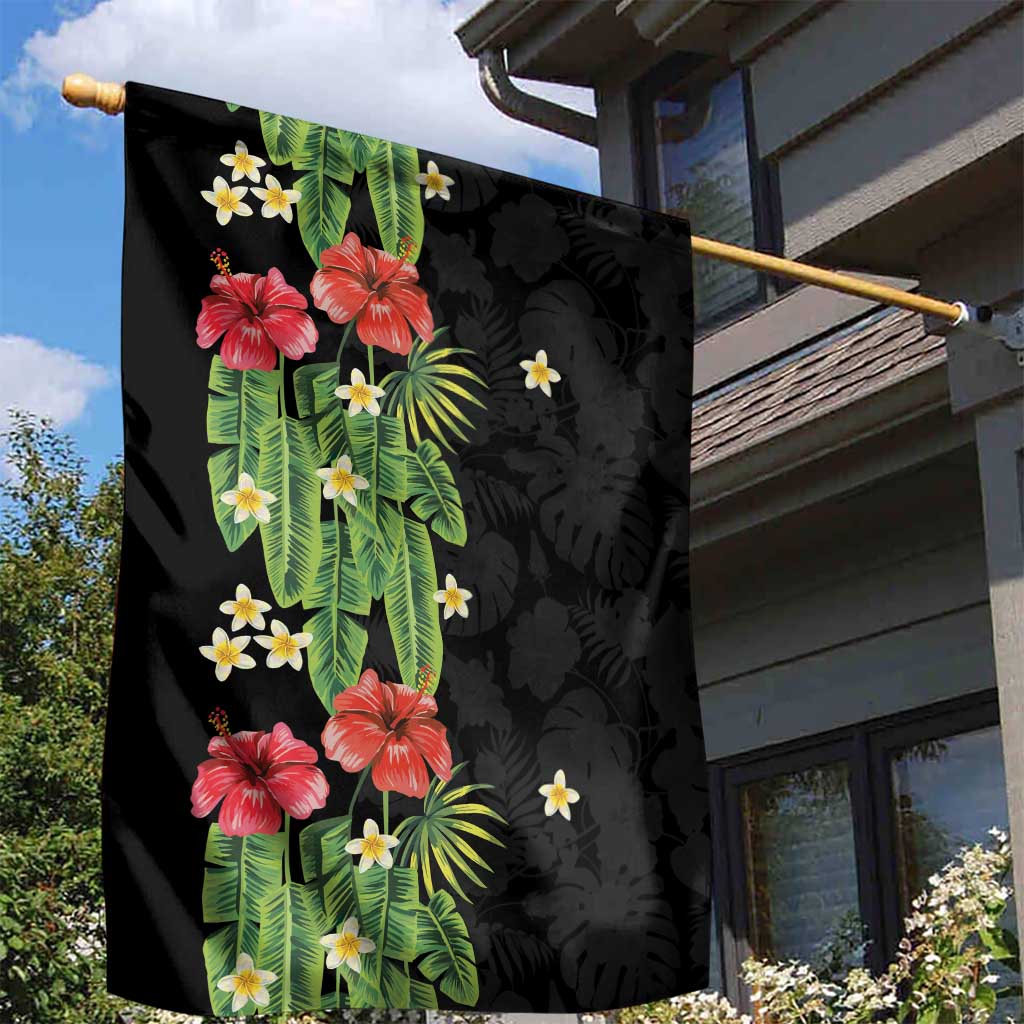 Hawaiian Hibiscus Plumeria Garden Flag Tropical Leaves LT01 - Polynesian Pride