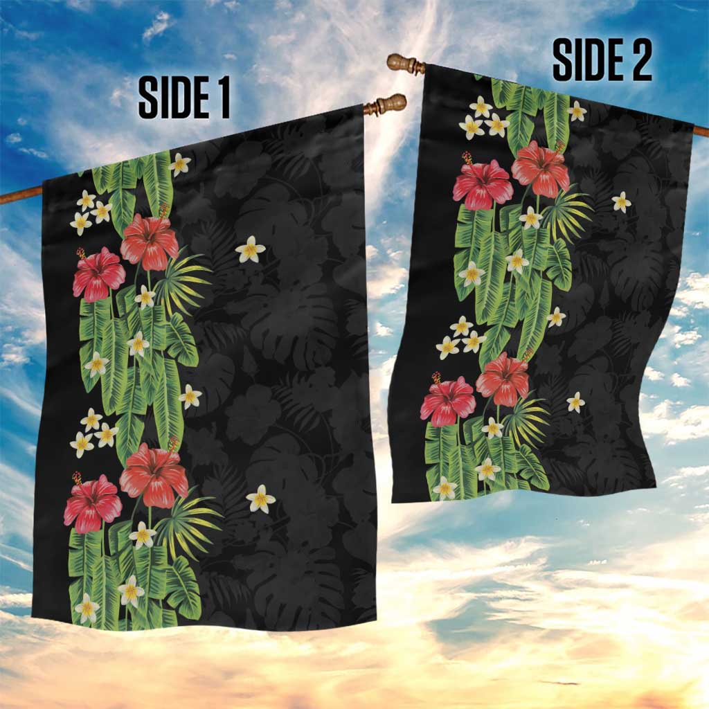 Hawaiian Hibiscus Plumeria Garden Flag Tropical Leaves LT01 - Polynesian Pride
