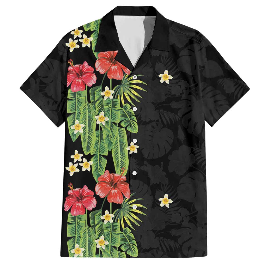Hawaiian Hibiscus Plumeria Hawaiian Shirt Tropical Leaves