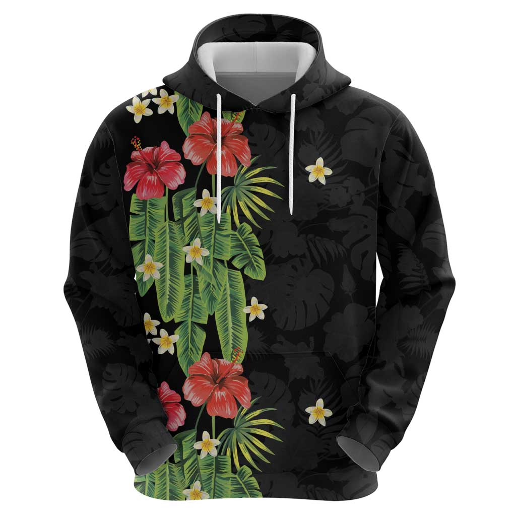 Hawaiian Hibiscus Plumeria Hoodie Tropical Leaves LT01 - Polynesian Pride