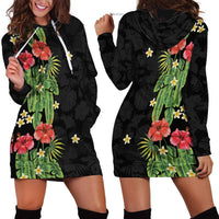 Hawaiian Hibiscus Plumeria Hoodie Dress Tropical Leaves LT01 - Polynesian Pride