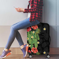 Hawaiian Hibiscus Plumeria Luggage Cover Tropical Leaves LT01 - Polynesian Pride