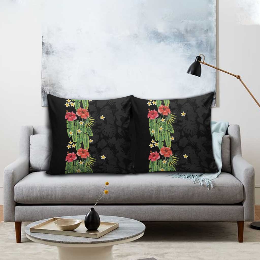 Hawaiian Hibiscus Plumeria Pillow Cover Tropical Leaves LT01 - Polynesian Pride