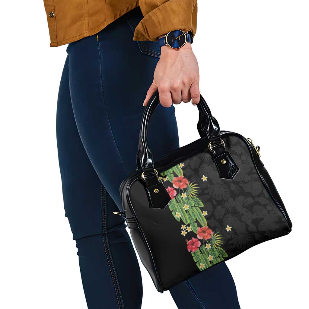 Hawaiian Hibiscus Plumeria Shoulder Handbag Tropical Leaves LT01 - Polynesian Pride