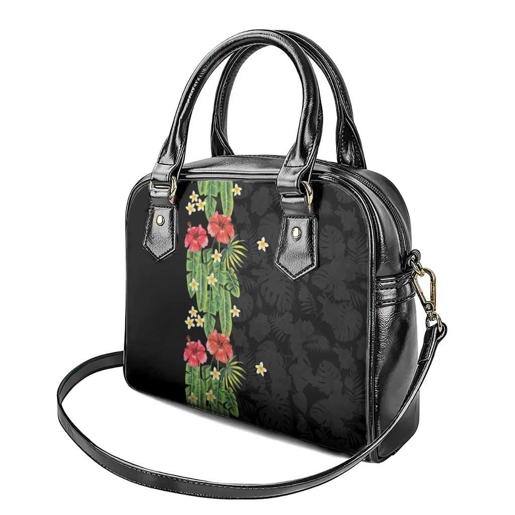 Hawaiian Hibiscus Plumeria Shoulder Handbag Tropical Leaves LT01 - Polynesian Pride