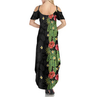 Hawaiian Hibiscus Plumeria Summer Maxi Dress Tropical Leaves LT01 - Polynesian Pride