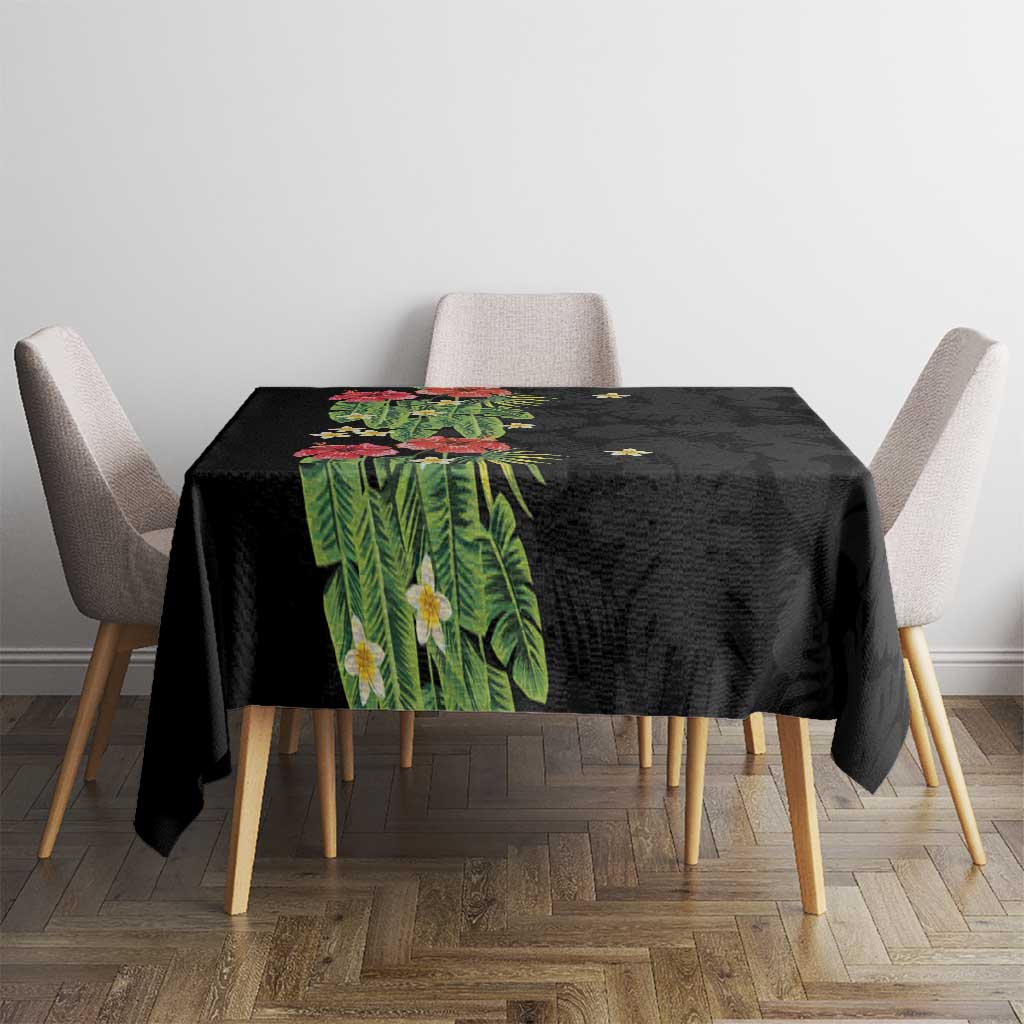Hawaiian Hibiscus Plumeria Tablecloth Tropical Leaves LT01 - Polynesian Pride