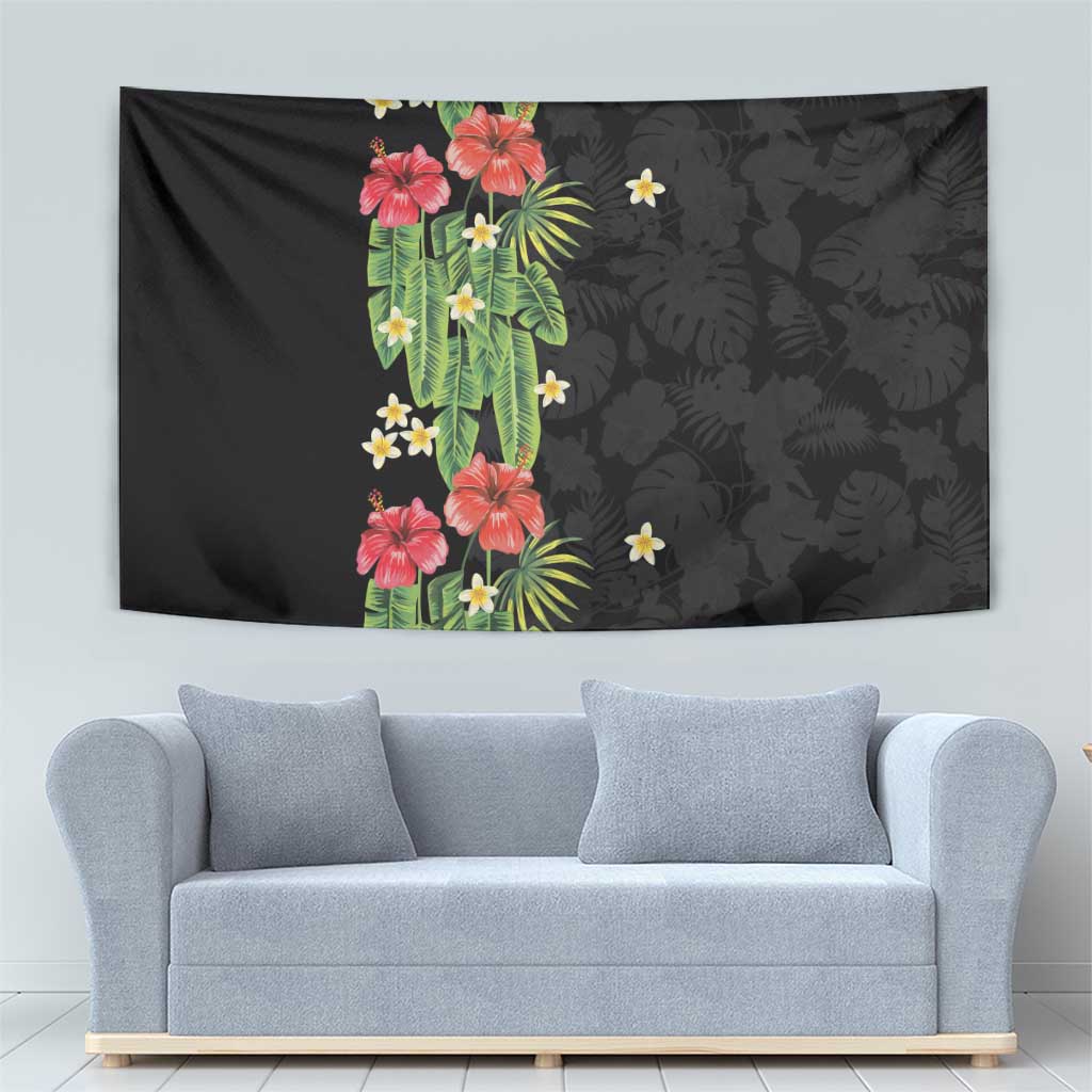 Hawaiian Hibiscus Plumeria Tapestry Tropical Leaves LT01 - Polynesian Pride