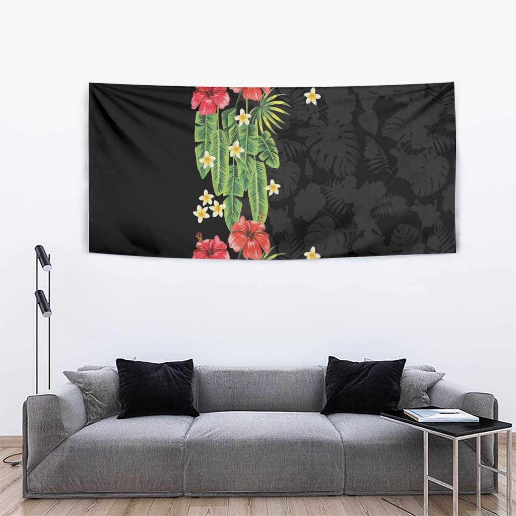 Hawaiian Hibiscus Plumeria Tapestry Tropical Leaves LT01 - Polynesian Pride