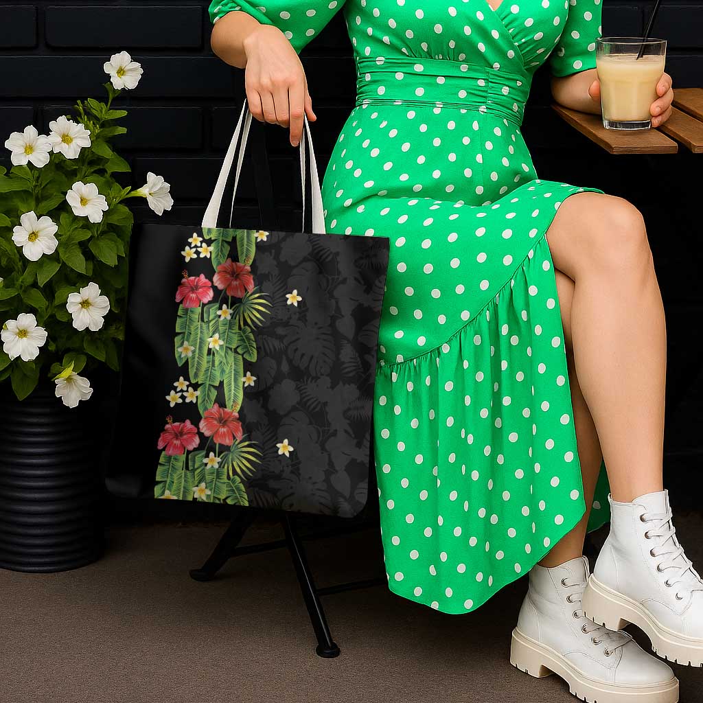 Hawaiian Hibiscus Plumeria Tote Bag Tropical Leaves LT01 - Polynesian Pride