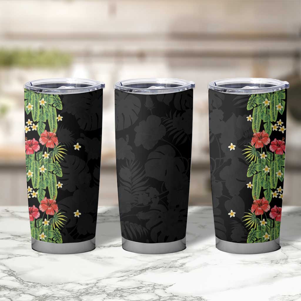 Hawaiian Hibiscus Plumeria Tumbler Cup Tropical Leaves LT01 - Polynesian Pride