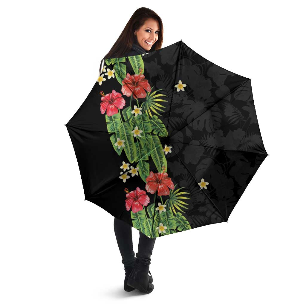 Hawaiian Hibiscus Plumeria Umbrella Tropical Leaves LT01 - Polynesian Pride