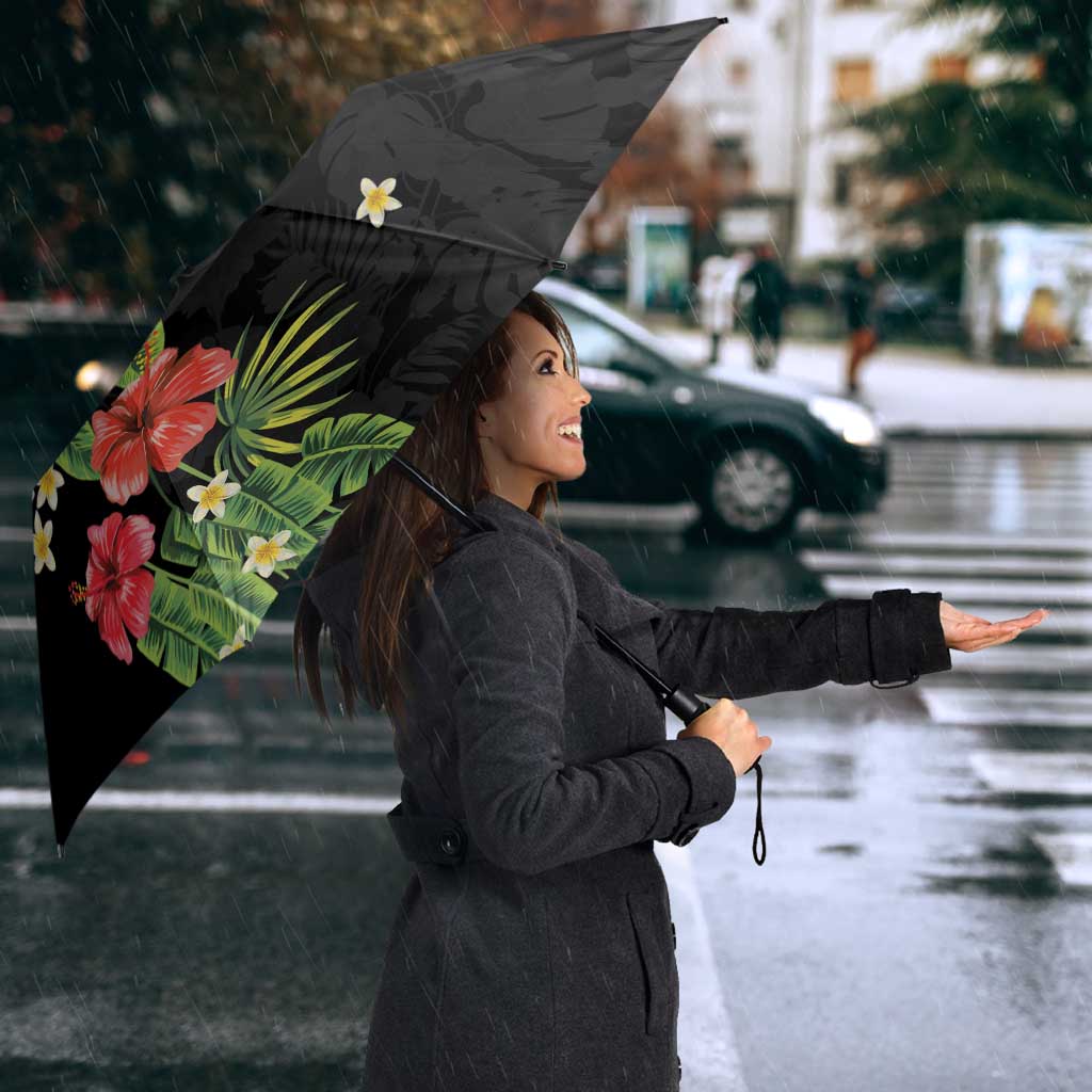 Hawaiian Hibiscus Plumeria Umbrella Tropical Leaves LT01 - Polynesian Pride