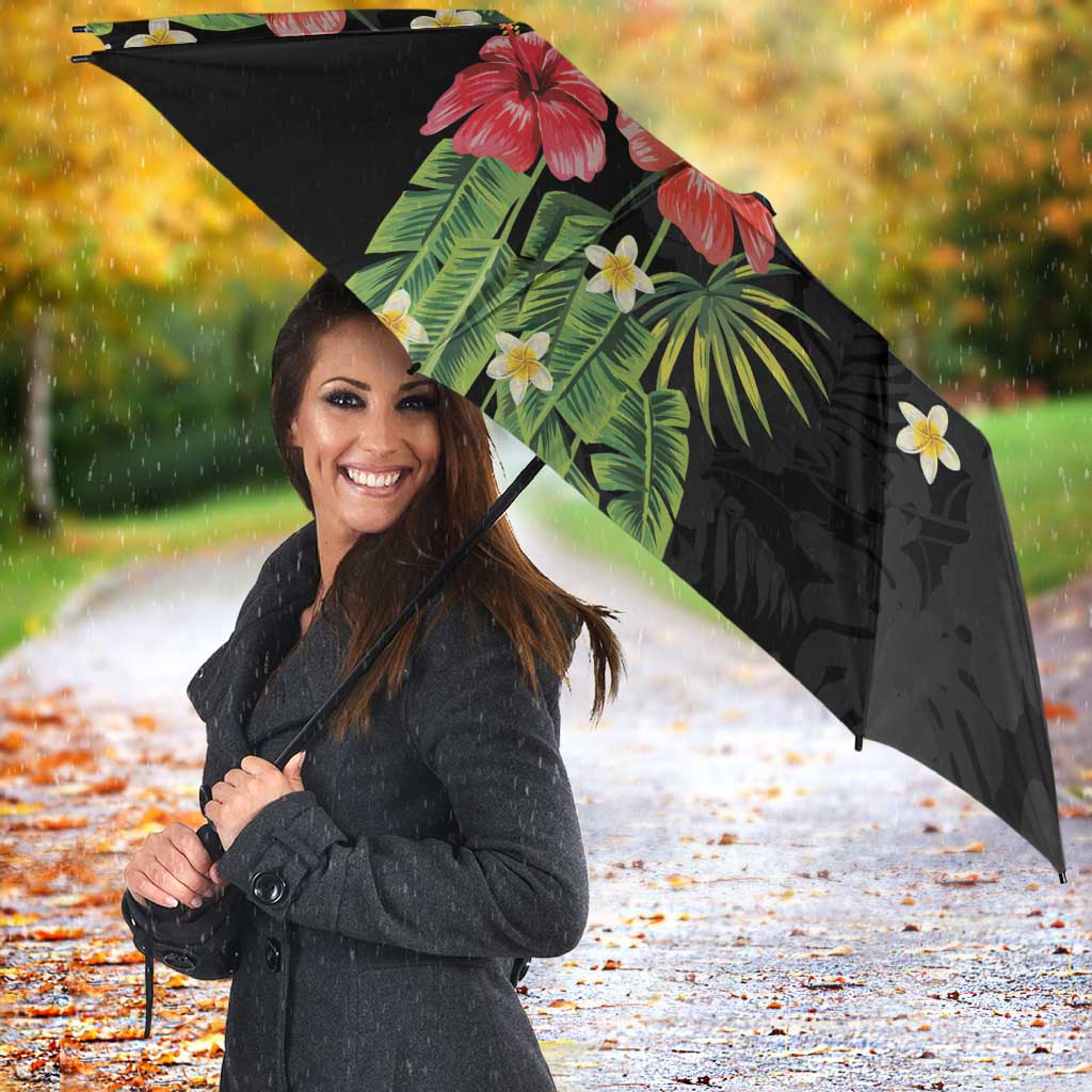 Hawaiian Hibiscus Plumeria Umbrella Tropical Leaves LT01 - Polynesian Pride