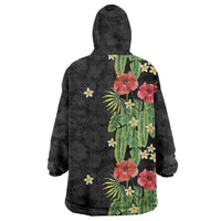 Hawaiian Hibiscus Plumeria Wearable Blanket Hoodie Tropical Leaves LT01 - Polynesian Pride