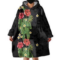 Hawaiian Hibiscus Plumeria Wearable Blanket Hoodie Tropical Leaves LT01 - Polynesian Pride