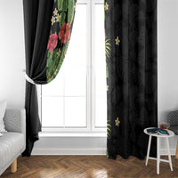 Hawaiian Hibiscus Plumeria Window Curtain Tropical Leaves LT01 - Polynesian Pride