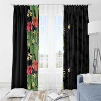 Hawaiian Hibiscus Plumeria Window Curtain Tropical Leaves LT01 - Polynesian Pride